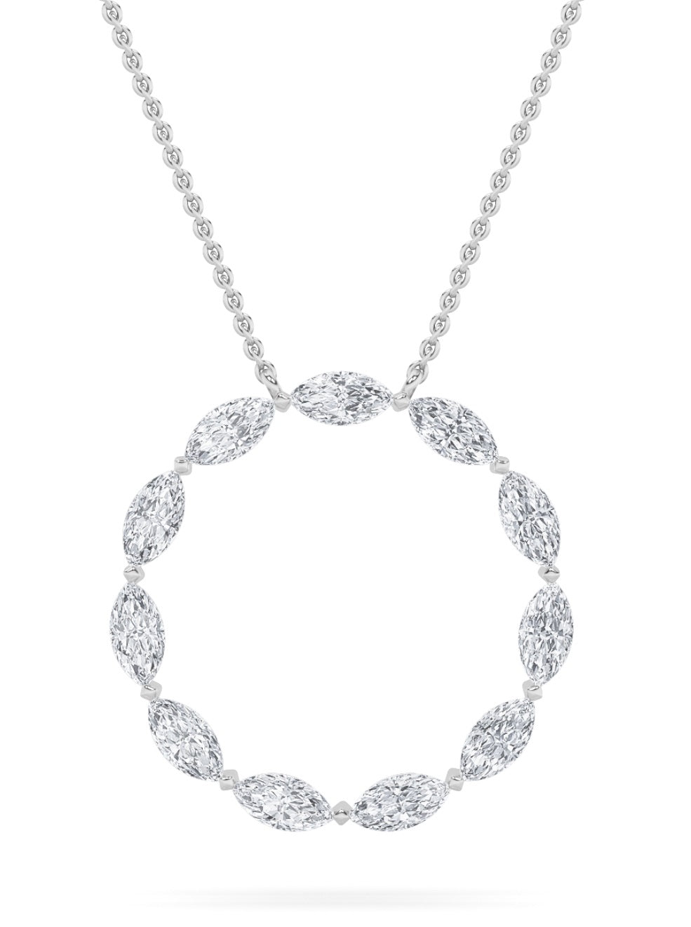 14K White Gold 2.3ctw Lab Diamond Marquise Pendant
