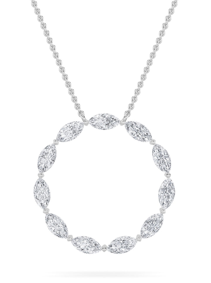 14K White Gold 2.3ctw Lab Diamond Marquise Pendant