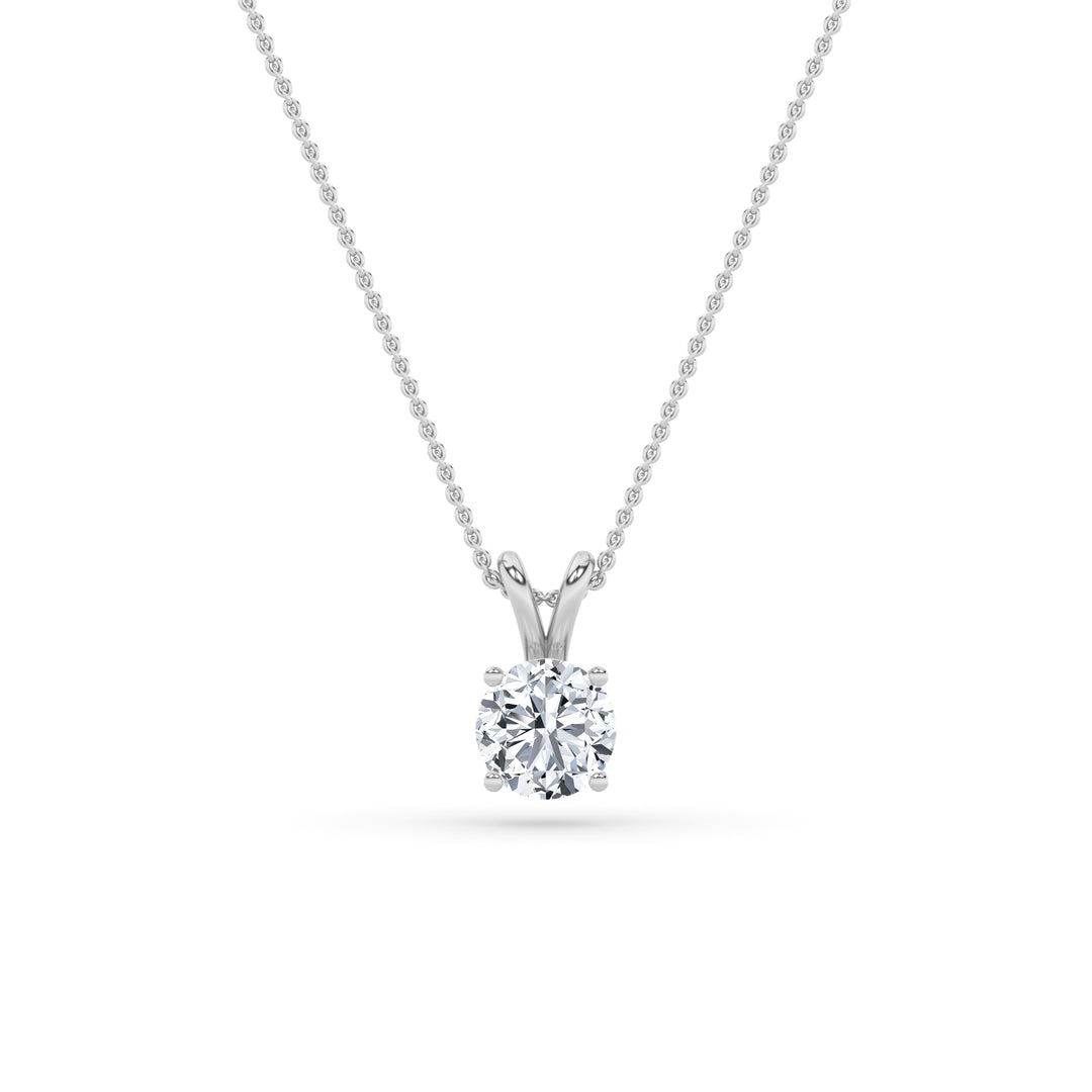 14K White Gold 3ctw Lab Diamond Pendant Necklace