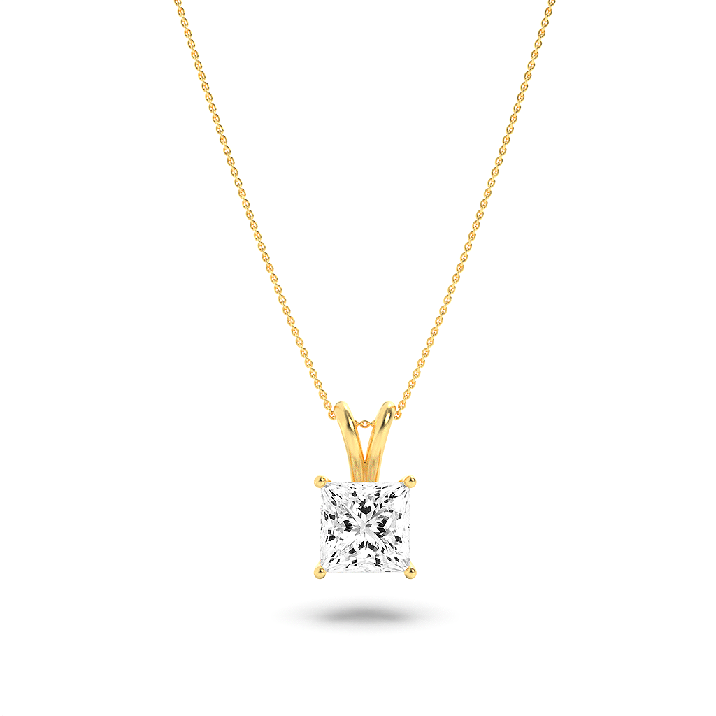 14K Yellow Gold 2ctw Lab Diamond Pendant Necklace