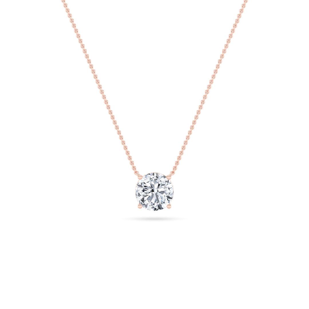 14K Rose Gold 1ctw Lab Diamond Pendant Necklace