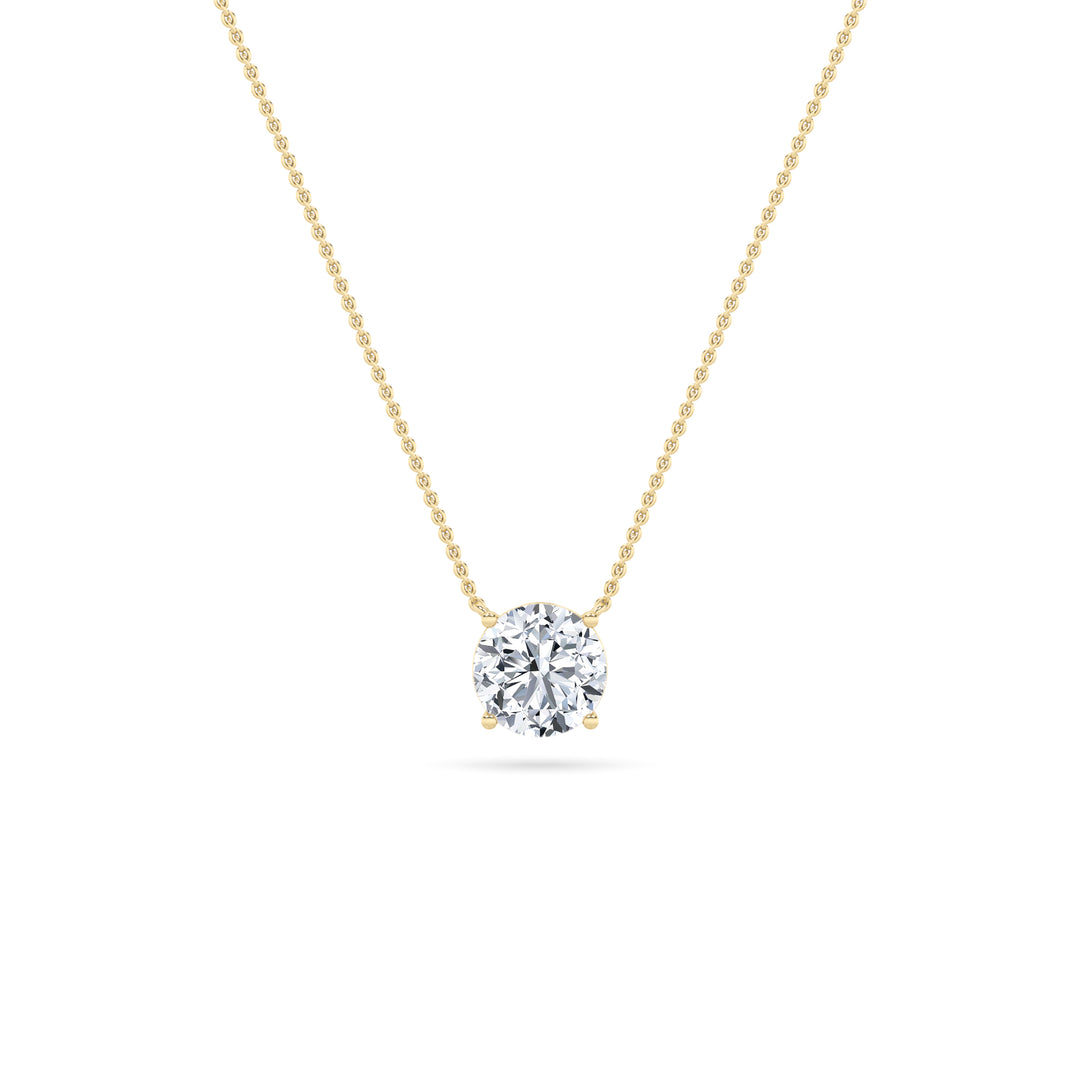 14K Yellow Gold 1ctw Lab Diamond Pendant Necklace