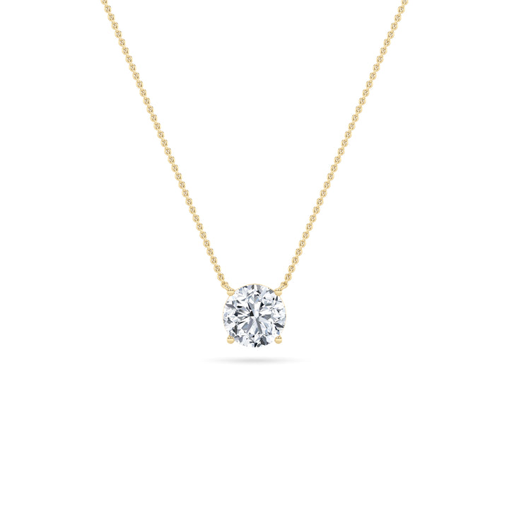 14K Yellow Gold 1ctw Lab Diamond Pendant Necklace