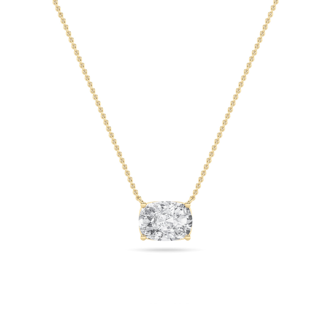 Radiant 1ctw F+ VS Lab Diamond Yellow Gold Pendant