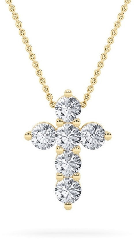 14K Yellow Gold Lab Diamond Pendant 1.5ctw F+ VS+