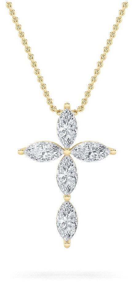 14K Yellow Gold 1.5ctw Lab Diamond Marquise Pendant