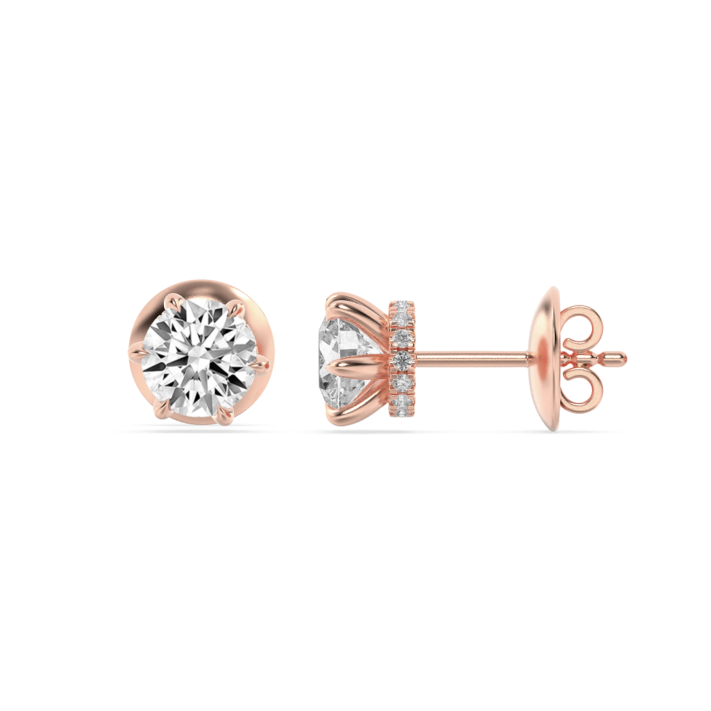 14K Rose Gold Lab Diamond Stud Earrings 2.9ctw