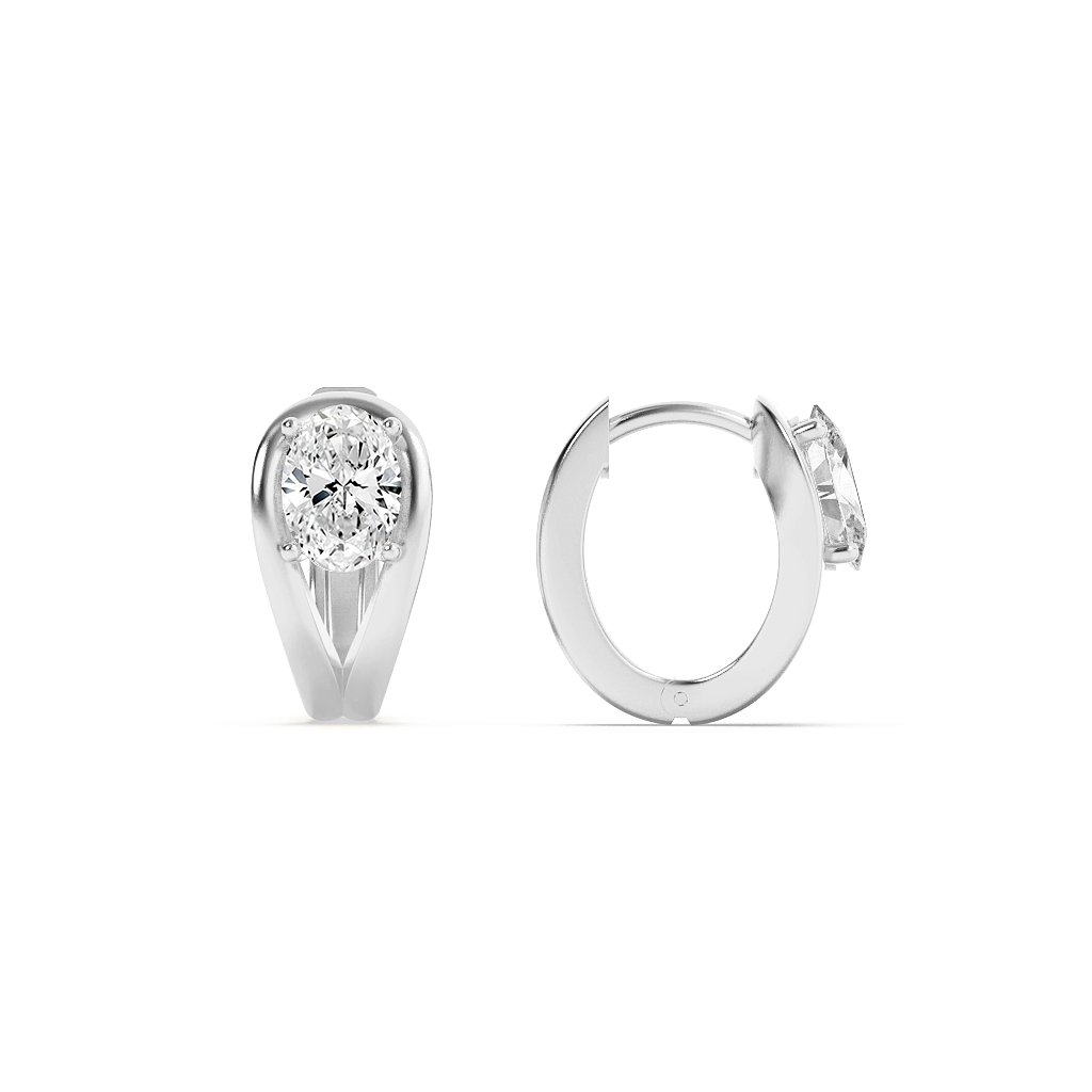14K White Gold 1.5ctw Oval Lab Diamond Earrings