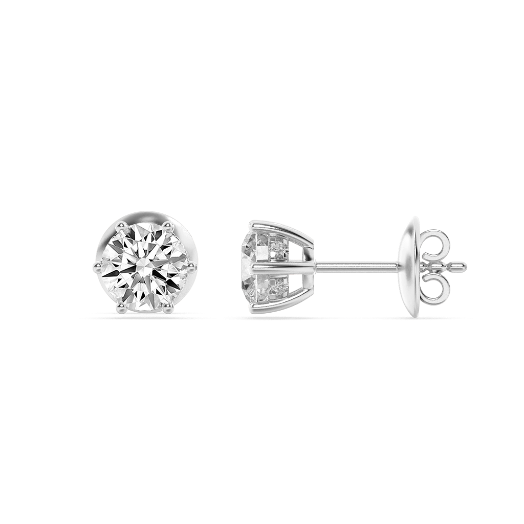 14K White Gold 3ctw Lab Diamond Stud Earrings