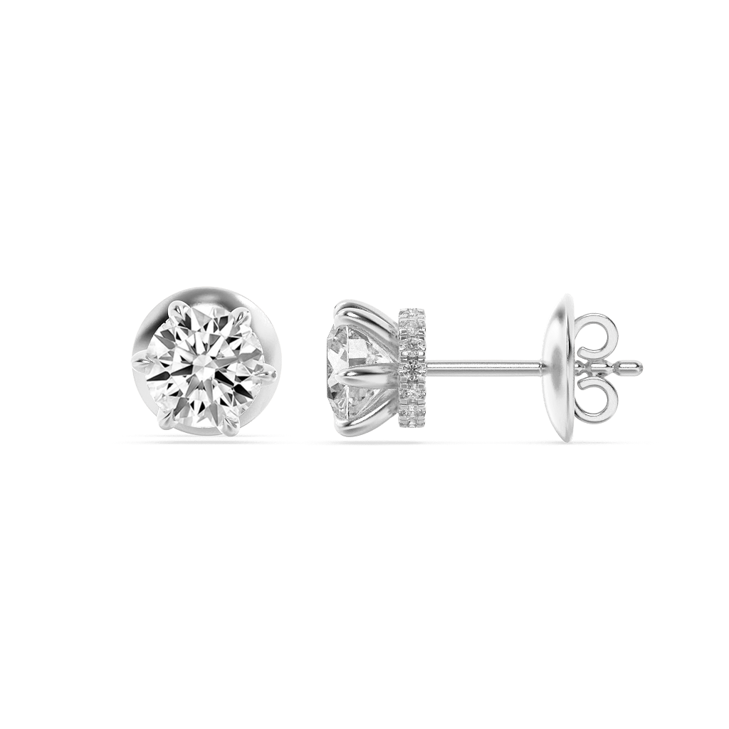 14K White Gold 3ctw Lab Diamond Stud Earrings