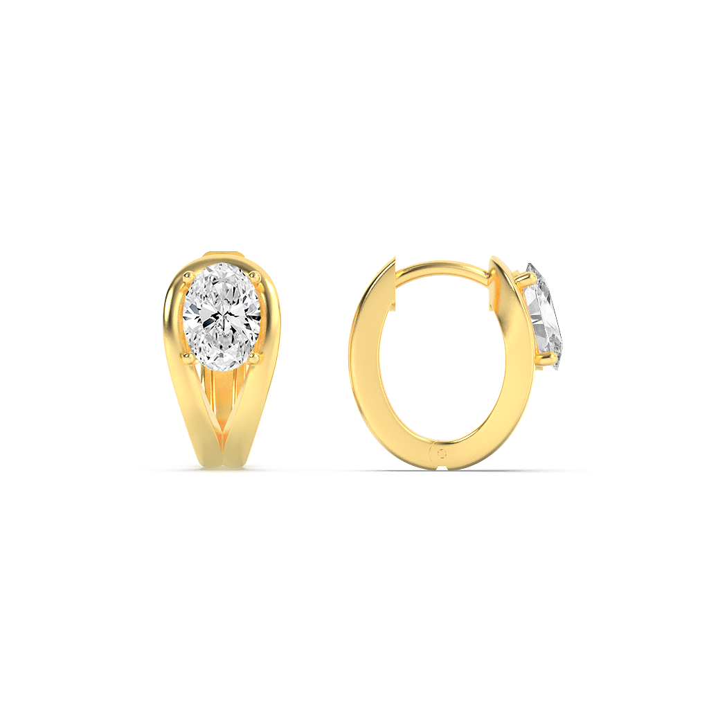 14K Yellow Gold 1.5ctw Lab Diamond Oval Stud Earrings